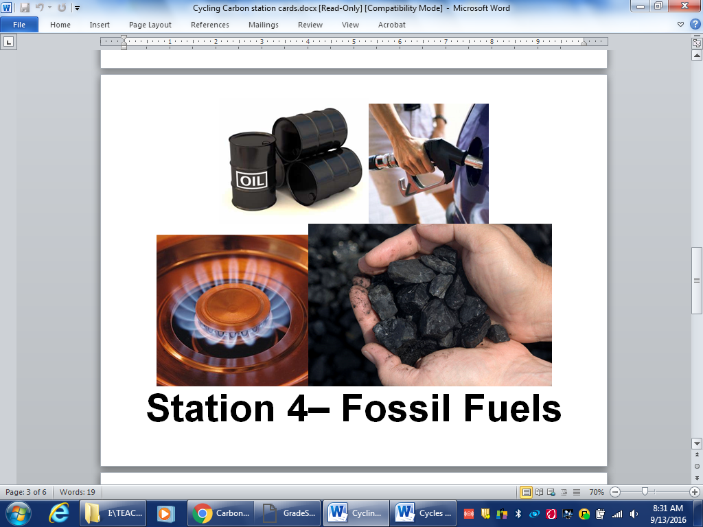 Fossil Fuels — coal, gas burner, oil
